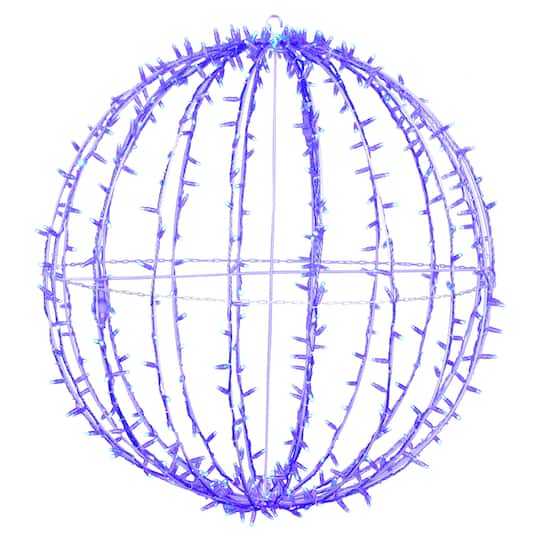 Vickerman 40" Fold Flat Blue LED Jumbo Hanging Sphere